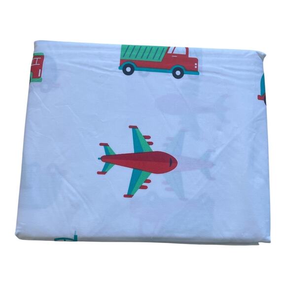 Kids' White and Multicolor Vehicle Print Sheet Set - Picture 3 of 6